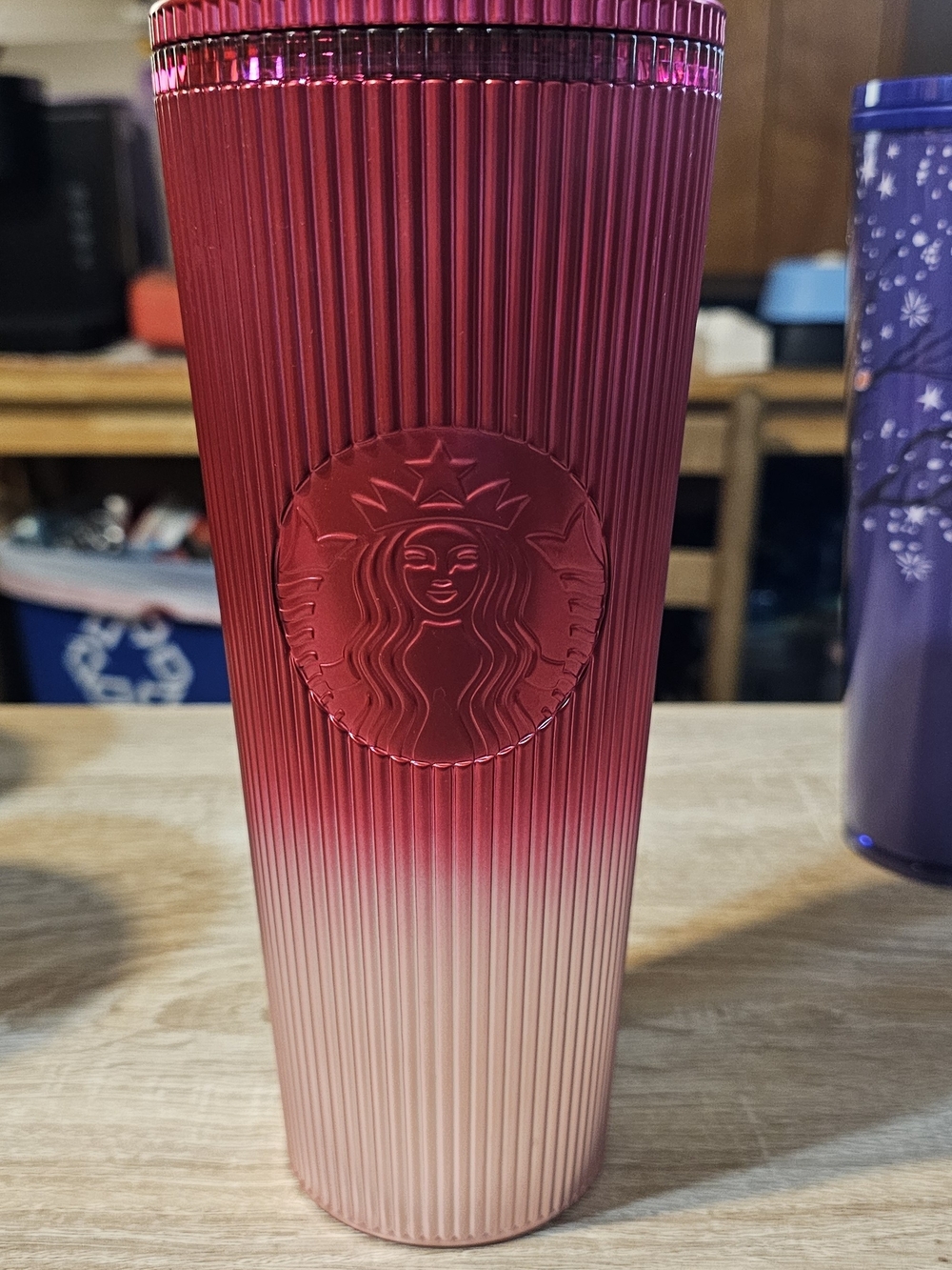 Starbucks Pink Gradient Ribbed Tumbler